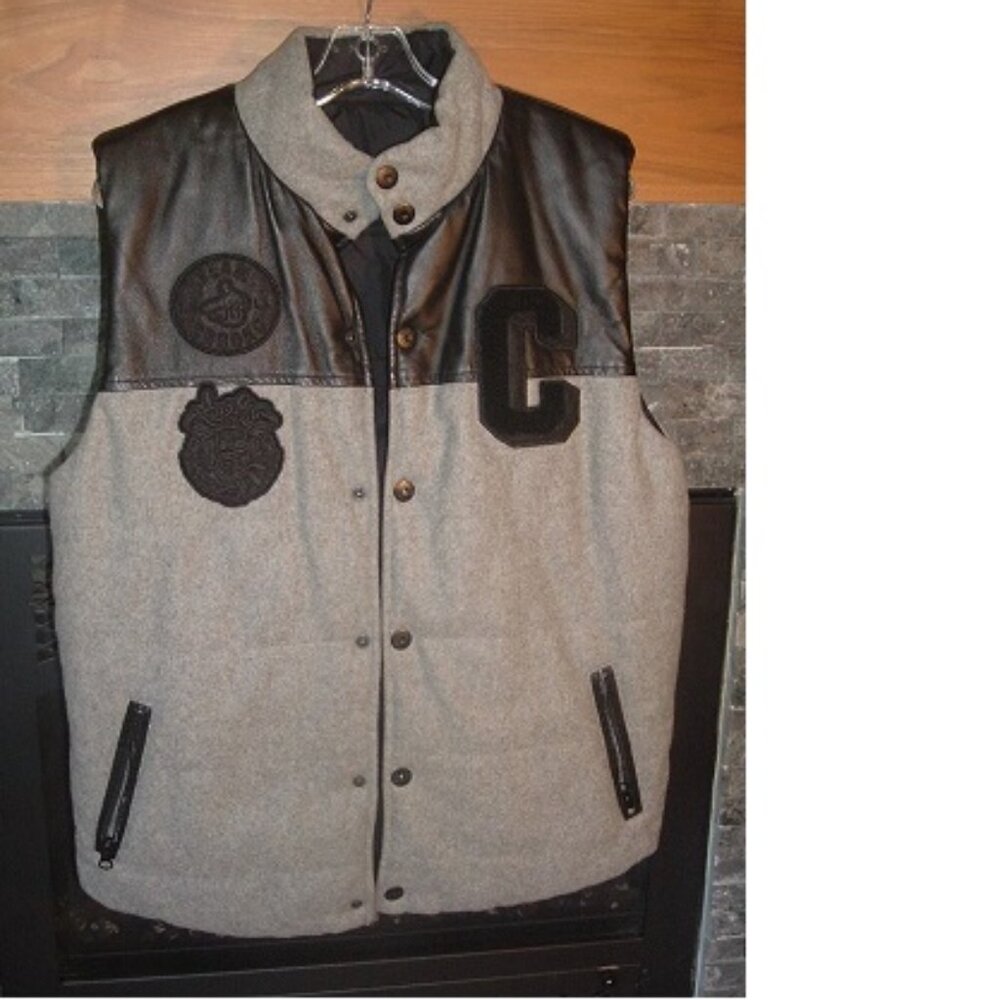 Crooks and Castles REVERSIBLE Varsity Jacket Vest Streetwear Men’s Size M RARE